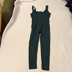Dark Green Ribbed Jumpsuit
